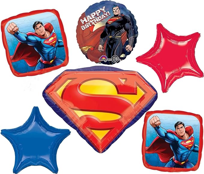 Anagram Superman Birthday Party Supplies Balloon Bouquet Decorations