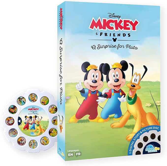 Moonlite Storytime - Disney's Mickey & Friends A Surprise for Pluto Storytime Disc - A Magical Read - Projector Sold Separately - Digital Story w/ Sound FX - Learning Gifts for Kids Ages 1 Year & Up