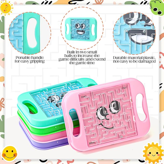 36 Pcs Mini Maze Puzzle Bulk for Kids Hawaii Party Favors Small Maze Cubes Game Educational Handheld Puzzle Travel Games Easter Classroom Exchange Gifts for Students Adult(Emoticon)
