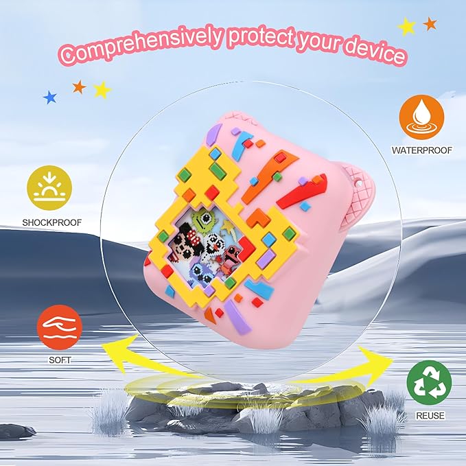 Silicone Cover Case for Bitzee Disney Interactive Toy, Soft Silicone Protective Bag, Protective Skin Sleeve for Bitzee Virtual Electronic Pets Accessories, Pink