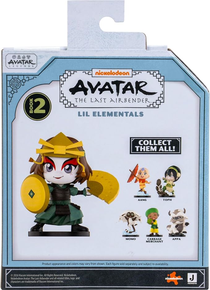 Jazwares Avatar: The Last Airbender Suki - 4-Inch Mini Figure in Kawaii Style in Dynamic Pose with Display Base