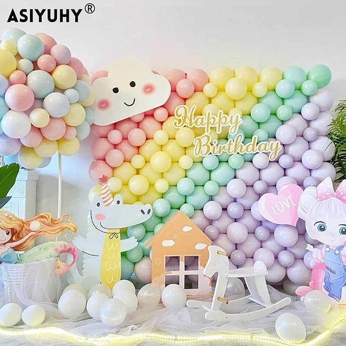 Pastel Balloons 100 Pack 12 inch Pastel Colors Latex Party Balloons for Birthday Rainbow Party Baby Shower Wedding Decorations