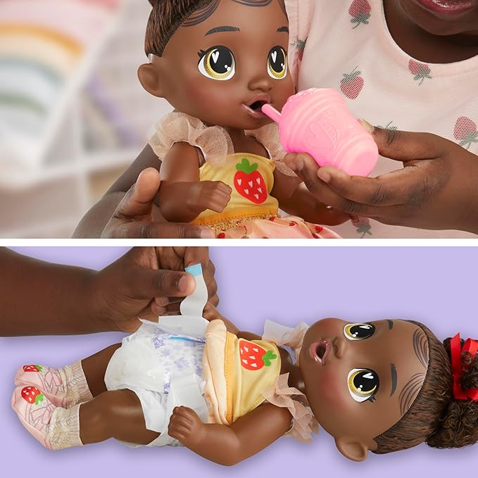 Baby Alive Fairy Fashions Berry Boo Doll with Clothes Accessories, Black Hair, 11 Inches, Toys for 3 Year Old Girls and Boys & Up (Amazon Exclusive)