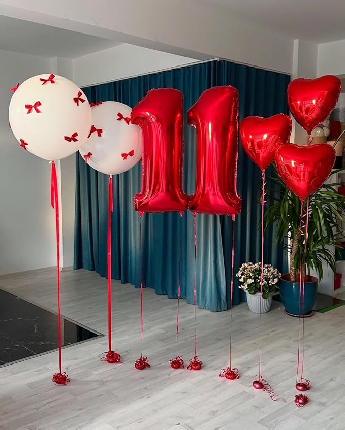 Number Balloon 40 Inch, Large Red Number 13 Balloon Party Decorations for 1 3 31 Birthday Memorial Day, Foil Balloon for Outdoor & Indoor Wedding Supplies