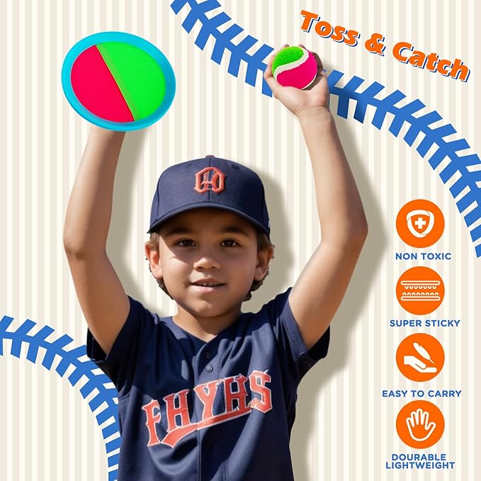 Toss and Catch Ball Game Set Christmas Stocking Stuffer for Kids Toddler, Toys for 3 4 5 6 7 8 Year Old Boys Girls Birthday Gift, Yard Outdoor Games for Kid Ages 4-8 8-12 Beach Pool