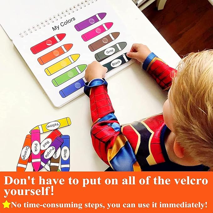 HAN-MM Busy Book for Toddlers 3-5, Montessori Busy Book with 30 Themes and 8 Markers, Kids Binder and Early Learning Toys, Preschool Busy Books for Toddlers, Tracing Coloring Book, BusyTots