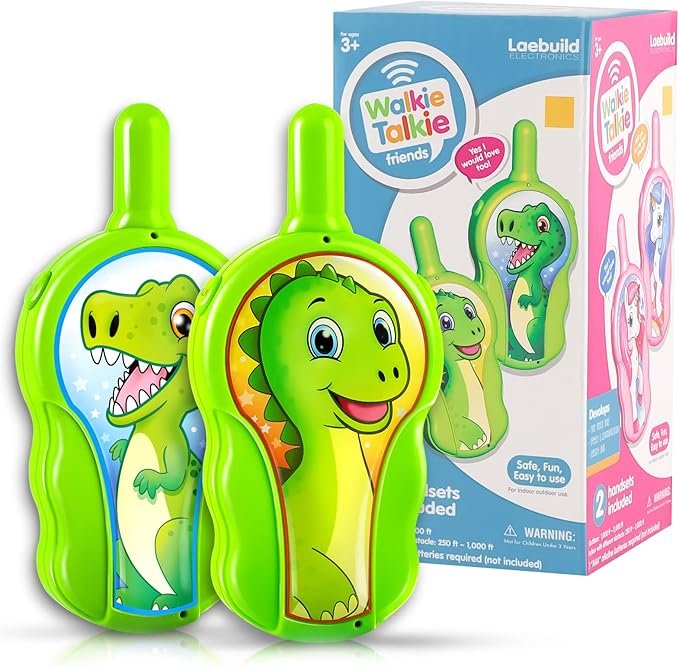 Kids Toys Dinosaur Walkie Talkies 2 Pack for Toddler Boys 2-7, 2 3 4 5 Year Old Boy, Perfect Birthday Party