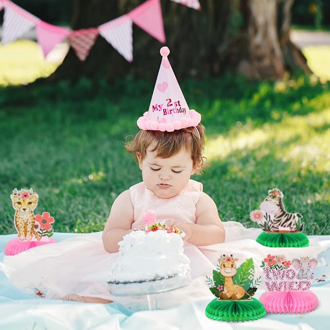 Ireer 10 Pcs Two Wild Birthday Party Decorations Safari Table Centerpiece Jungle 2nd Animals Safari Centerpieces for Tables Animals 3D Table Decor for Boy Girl Birthday Baby Shower Party Supplies