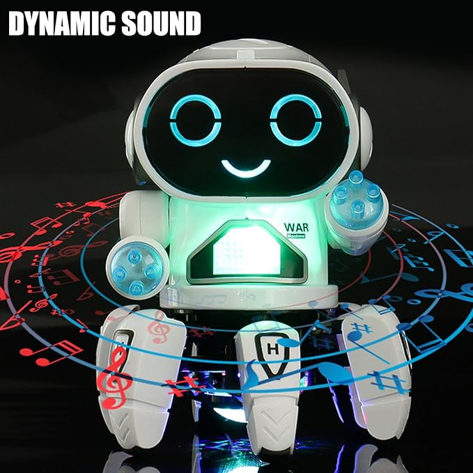 Music Playing Six Claws Robot Designed for Entertainment and Educational Programming Use Robot Toy