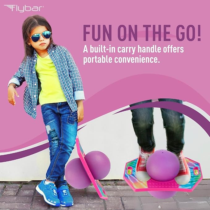 Flybar Pogo Trick Ball for Kids – Balance Bounce Board with Anti-Slip Deck – Pump Included - Indoor & Outdoor Toys for Boys and Girls Fun Way to Reduce Screen Time Supports up to 160 lbs – Ages 6+