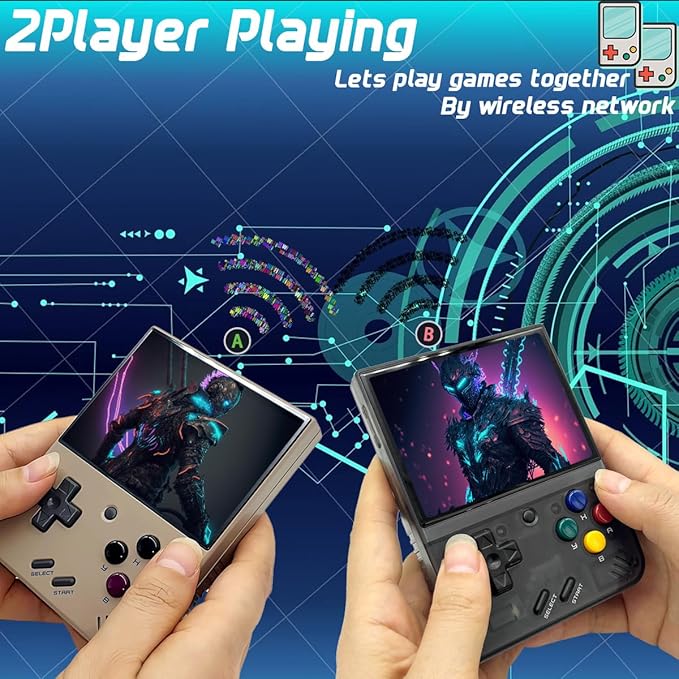 Miyoo Mini Plus Handheld Game Console 3.5-inch 640*480 IPS Screen 3000mAh Miyoo-mini+ with Portable Case Transparent Black
