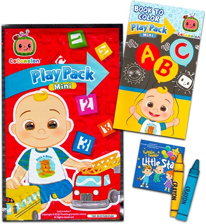 CoComelon Cocomelon Mini Party Favors Set - 24 Packs with Coloring Pages, Stickers, Loot Bags & More (Cocomelon Birthday Party Supplies)