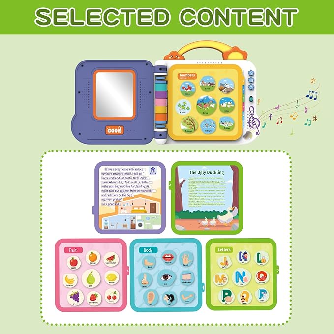 Interactive Toddler Books with Touch Control Sound Pages | Learning Modes & Melodies | Musical Books for Kids | Educational Toys for Boys & Girls | Letters, Colors, Shapes, Numbers Sound Busy Book