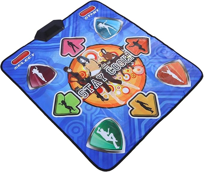 Dual Purpose Dance Pad, Non-slip Portable Double Players Dance Mat Remote Sensing Foldable Game Dancing Pad with Cordless Handle for Various Video Games,(U.S. regulations)