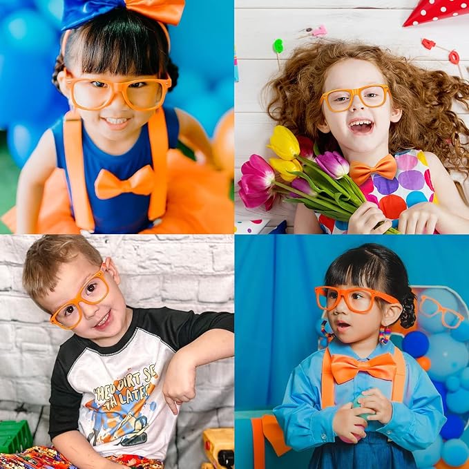 Pibupibu 8/20 Packs Kids/Adult Frame Only No Lens Orange Glasses Party Favors Supplies