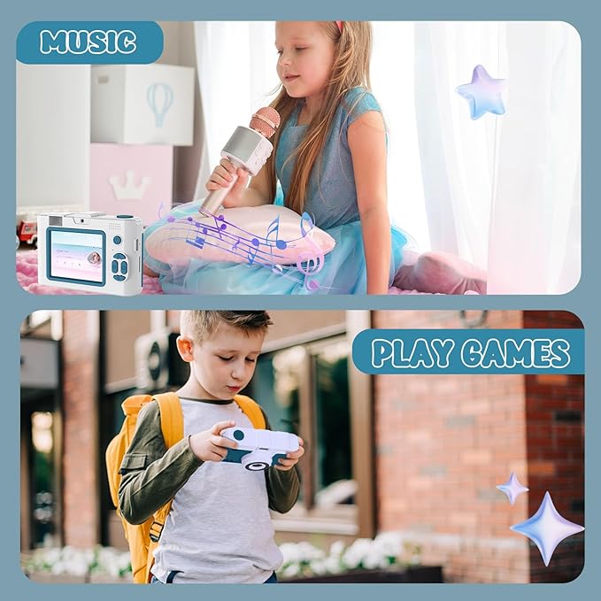 50.0 Mega Pixels Kids Camera for 5-13 Year Old Girls Boys with WiFi,MP3,Video Recording,Children Digital Selfie Video Camcorder 1080P Dual Lens 2.4 Inch HD,32G TF Card (Green)