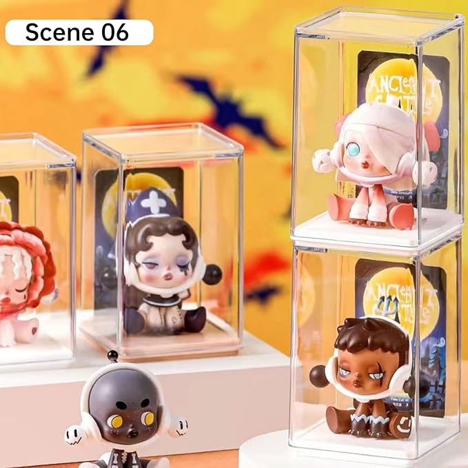 Clear Display Case for Figures, Acrylic Storage Organizers Box, Stackable Dustproof Showcase for Collectibles Action Figure(6Pack, Small)