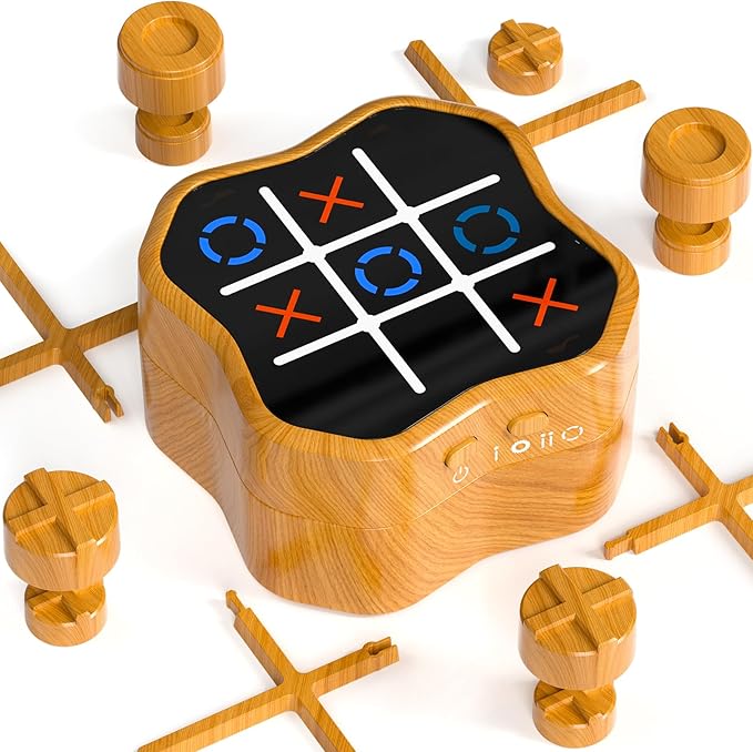Tic Tac Toe Game, 3-in-1 Electronic Handheld Games Console for Kids Memory Growth, Portable Puzzle Travel Games,Board Game for Kids and Adults, Christmas and Birthday Gifts for All Ages 3+