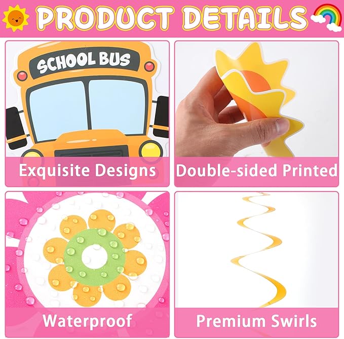 Cartoon Girls Hanging Swirl Banner English Teacher Birthday Party Decorations English Teachers Parties Ceiling Decor Cartoon Teachers Fans Hanging Streamer for Kids Birthday Classroom Party Supplies