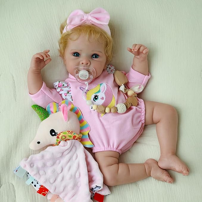 Reborn Baby Dolls - 20-inch Realistic Baby Doll Girl, Lifelike Newborn Baby Doll with Full Vinyl Body, Handmade with Accessories, Real Life Baby Doll for 3+ Years Old Kids Gifts