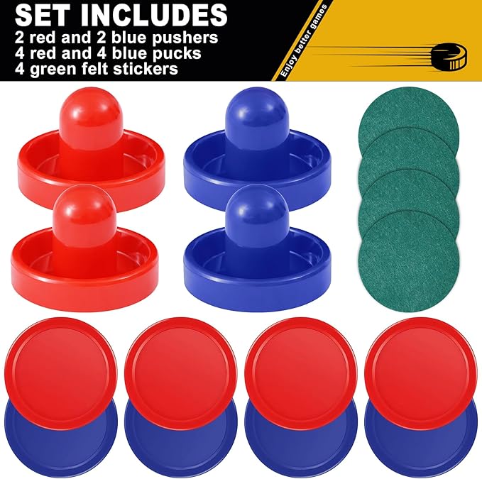 Air Hockey Pushers and Air Hockey Pucks, Indoor Games Goal Handles Paddles Replacement Accessories Set for Game Tables Equipment
