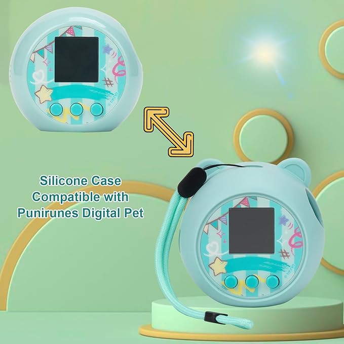 YouKnow Silicone Case Compatible with Punirunes Interactive Digital Toy, Protective Skin Sleeve for Punirunes Virtual Electronic Pets Accessories (Case Only) (Teal)