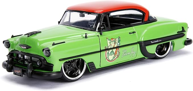 Jada Toys DC Comics Bombshells Poison Ivy & 1953 Chevy Bel Air Die-cast Car, 1:24 Scale Vehicle, 2.75” Collectible Figurine 100% Metal, Green