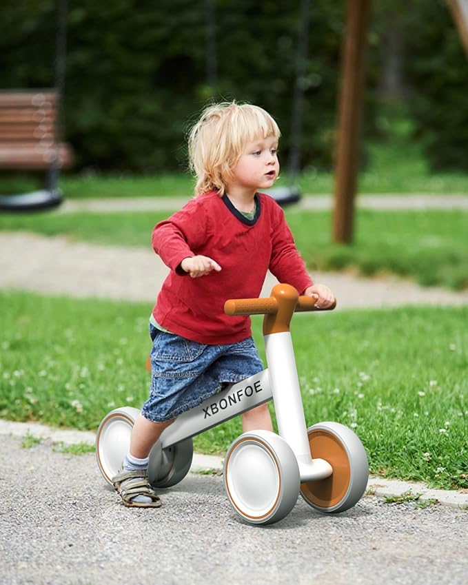 Baby Balance Bike for 1 Year Old Boys Girls, 10-24 Month Toddler Balance Bike, Baby Bike with No Pedal 4 Silence Wheels, First Ride on Toys with Adjustable Soft Seat, First Birthday Gifts