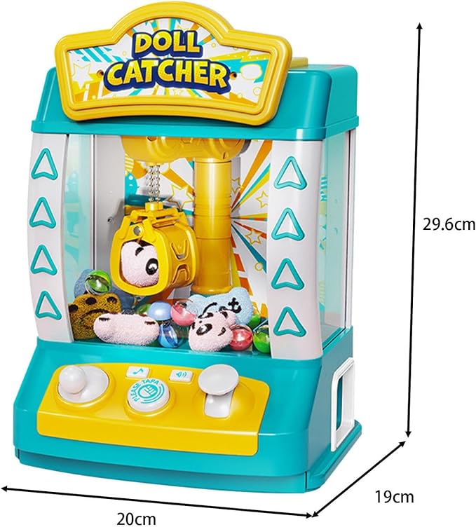 Mini Vending Machine Electronic Small Toys Best Gifts Claw Machine Arcade Game for Kids Girls Boys Toddlers Children, Green 10 Dolls