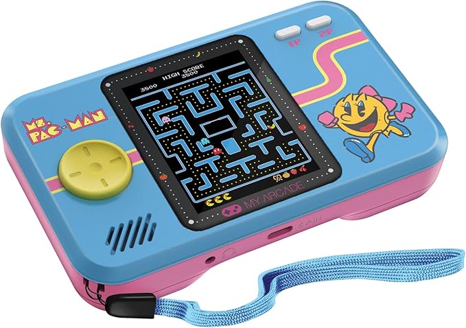 My Arcade Ms. Pac-Man Pocket Player Pro: Retro Games, Portable Games, 2.75" Color Display