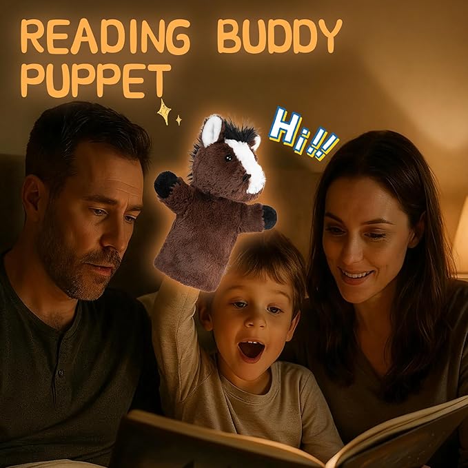 Animal Puppet Large Farm Themed Toy for Creative Play Adult Size Stuffed Interactive Role Play Educational Storytelling Brown Horse