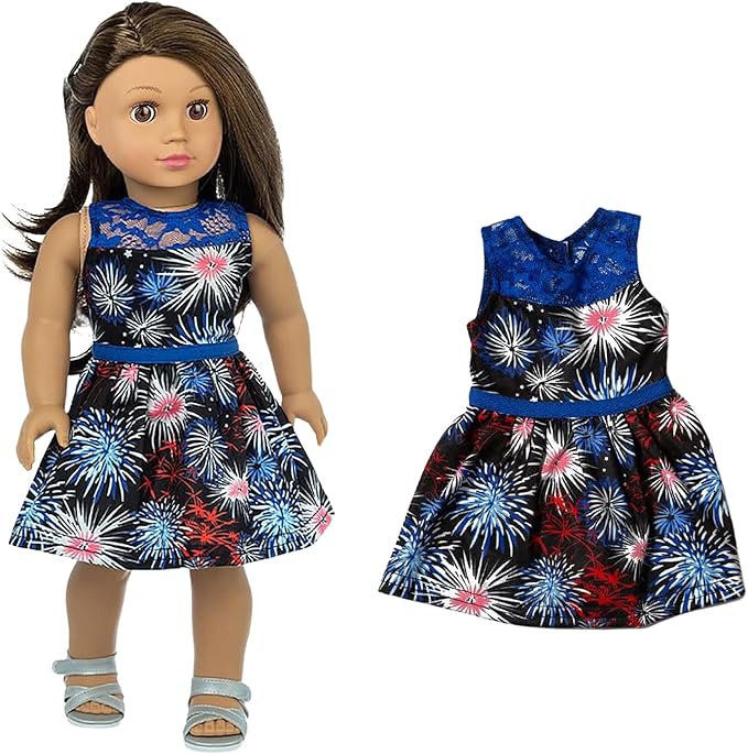 22 Pcs American 18 inch Doll Clothes Gifts and Accessories, Fit 18 inch Doll - Including 10 Sets of Various Styles Doll Clothes, Hair Clips and Sunglasses Handbags
