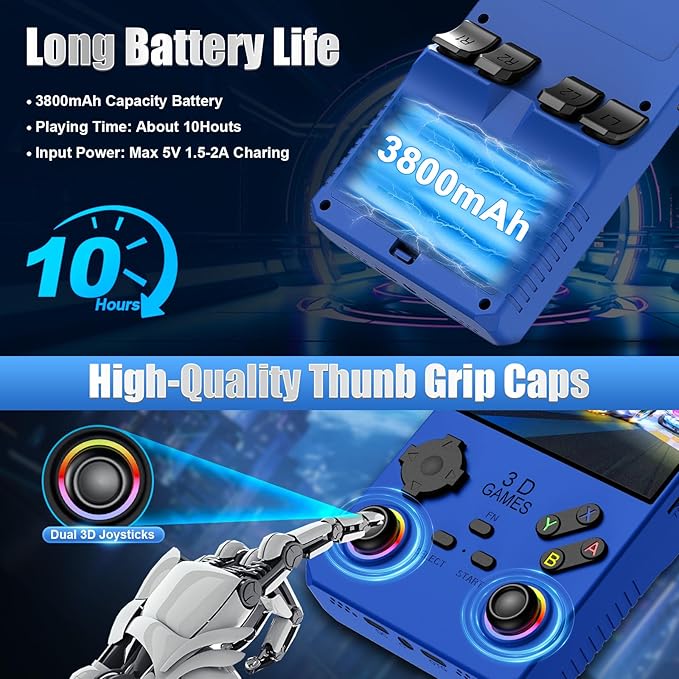 2026 V40MAX Upgraded Retro Handheld Game Console, Built in 40,000+Classic Games, 40+Simulators, Linux System, 4.0-inch 4K HD IPS Screen Video Player, 256GB, Portable Pocket Arcade Console(Sea Blue)