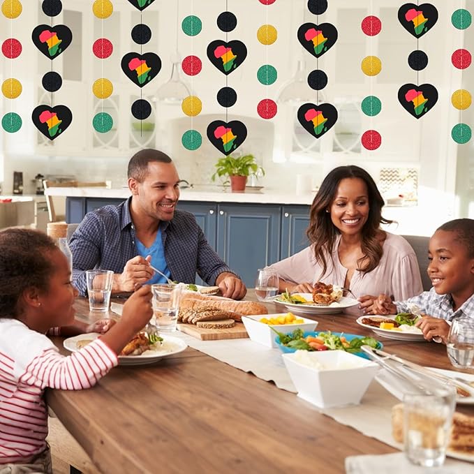 MARFOREVER Black History Month Decorations Hanging Swirls, 5 Pcs 41 Ft African American Festival Ornaments Hanging Garland Streamers for Juneteenth Kwanzaa Black History Month Party Classroom Supplies