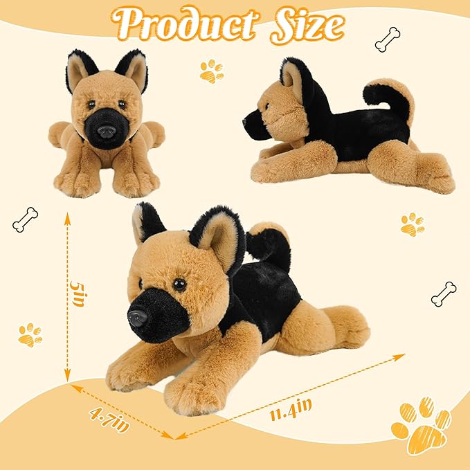 Plush Toy Stuffed Dog Animal Soft Plushie Puppy Dog Plush Stuffed Animal for Children Toddlers Boys Girls Birthday Christmas Cute Puppy Plush German Shepherd