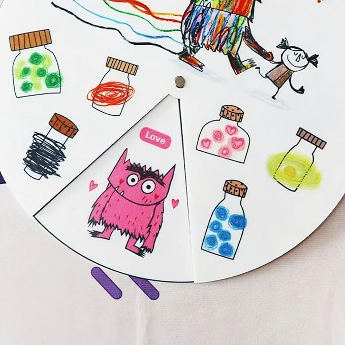 Felt Color Monster Emotion Wheel – Montessori Social-Emotional Learning Toy for Kids – Interactive Parent-Child Communication Tool & Classroom Emotional Education Game
