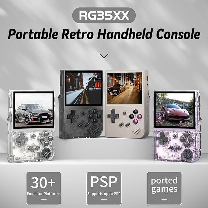 RG35XX Retro Handheld Game Console Linux System HD and TV Output 3.5 Inch IPS Screen 64G TF Card 5500+ Classic Games 2600mAh Battery RG35XX Black
