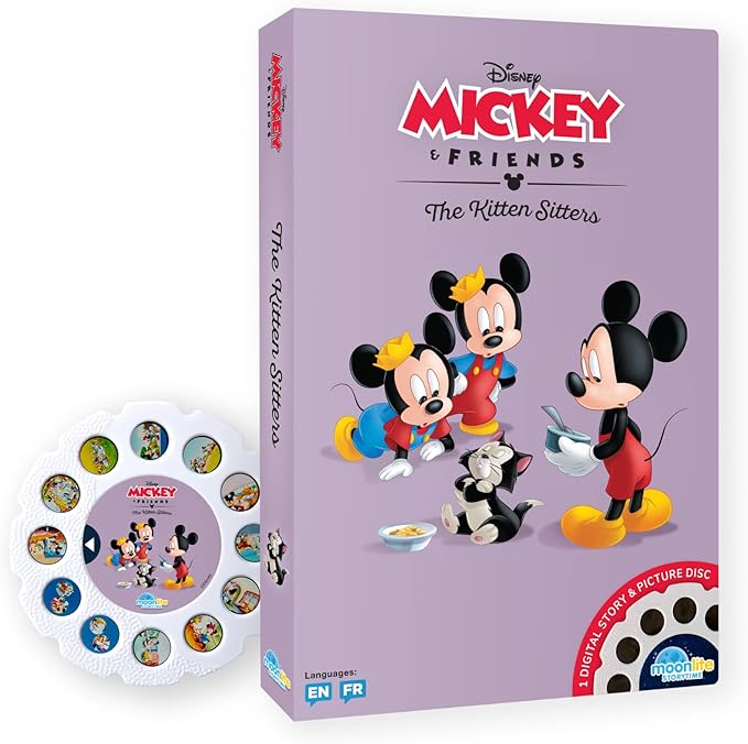 Moonlite Storytime - Disney's Mickey & Friends The Kitten Sitters Storytime Disc - A Magical Read - Projector Sold Separately - Digital Story w/ Sound FX - Learning Gifts for Kids Ages 1 Year & Up