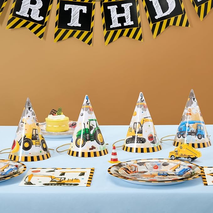 WERNNSAI Birthday Party Hats - 12 Pcs Birthday Party Supplies Cone Hat Headbands Colorful Paper Party Hats for Kids