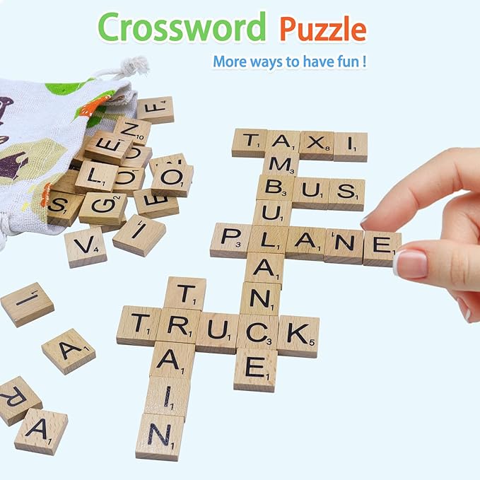 Spelling Games, Sight Word Games for Kids 3-8, 30 Double-Sided Alphabet Flash Cards, 100 Wooden Letters, Preschool Learning Activities Toys, Montessori Educational Toys Gifts for Kids