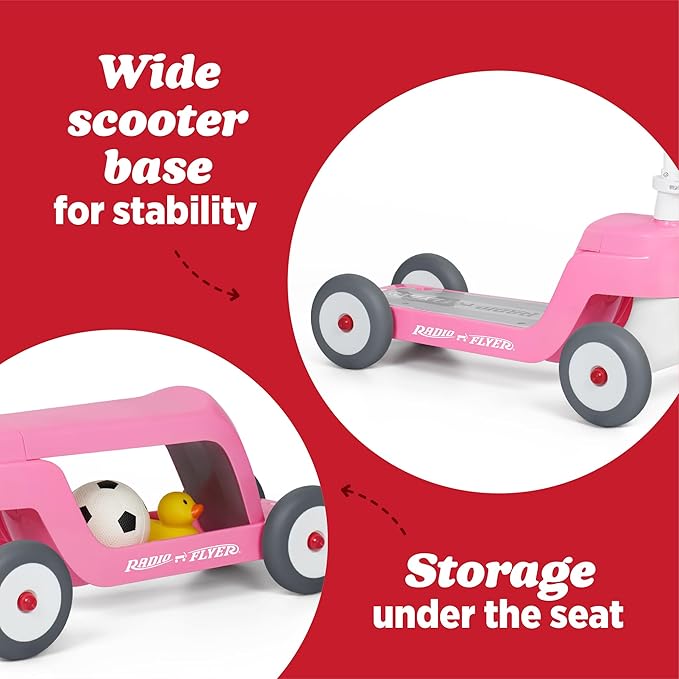 Radio Flyer Scoot 2 Scooter, Blue, for Kids Ages 1-4, Ride On Toy or 4-Wheel Kids Scooter, Durable Wheels and Frame, Converts Easily with Flip Deck, Toddler Ride On Toys (Amazon Exclusive)
