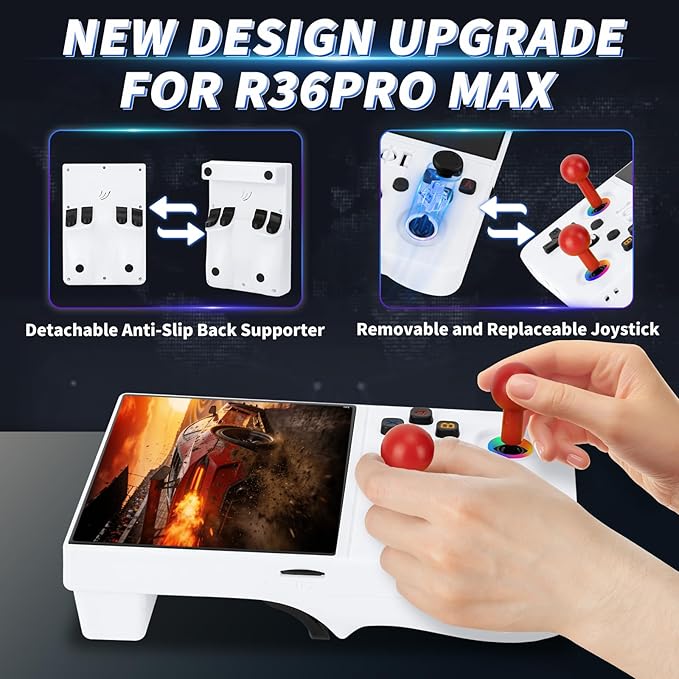 2026 NEW Upgrade R36MAXPRO Retro Handheld Game Console - 4.5 Inch Ultra-Large Screen, Support 18000+Classic Games, 64G TF Card, Linux System, 4000mAh Battery, Birthday Gift for Adult - White