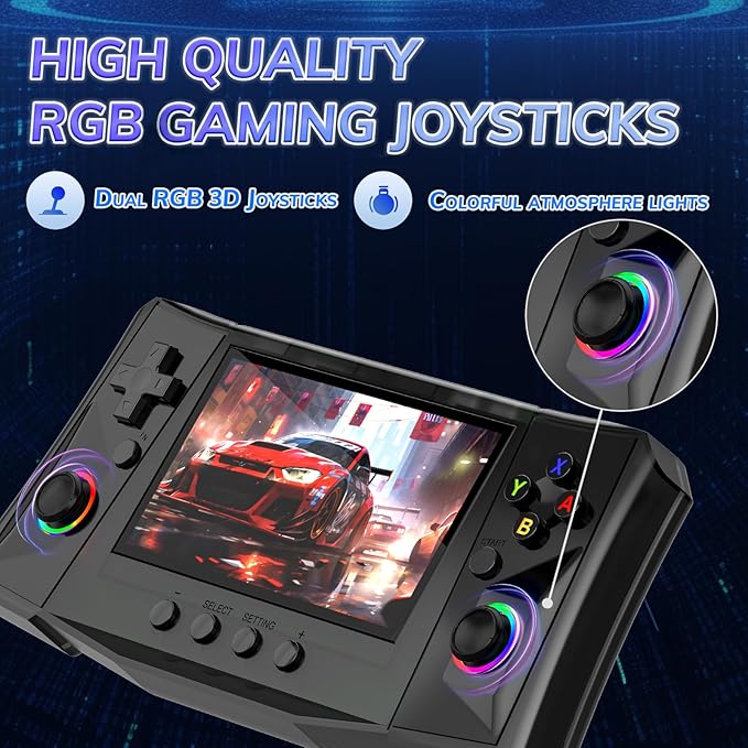 RegiisJoy R50 Ultra 50000 in 1 Handheld Game Console, 4.5 Inch IPS Screen Retro Gaming Consoles Main Emulators, Portable Mini Pocket Arcade 4000mAh Battery,256G TF Card,Linux System