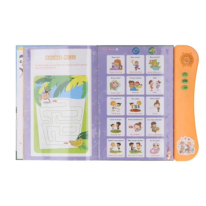 Bnineteenteam Interactive Sound Book for Portuguese English Bilingual Children,