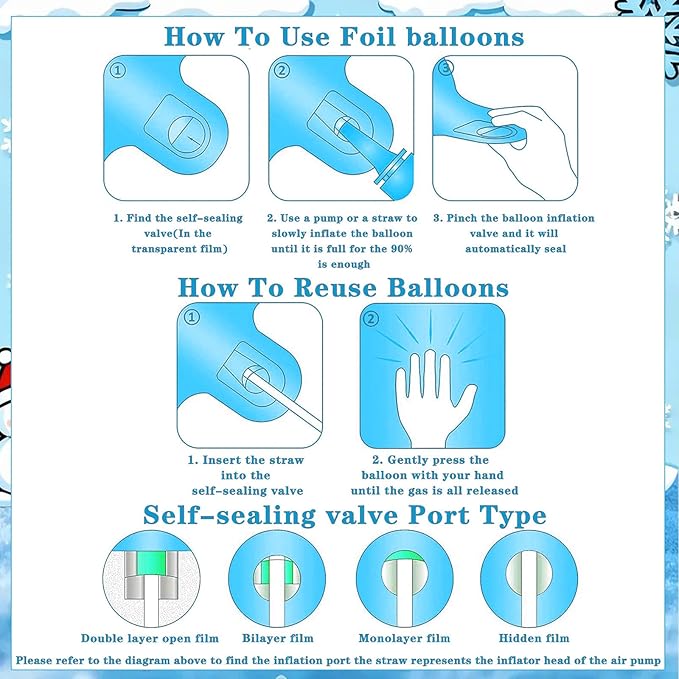 Snowflake Balloons Birthday Decorations, 40'' Frozen Number 4 Balloon for 4th Birthday Party Supplies