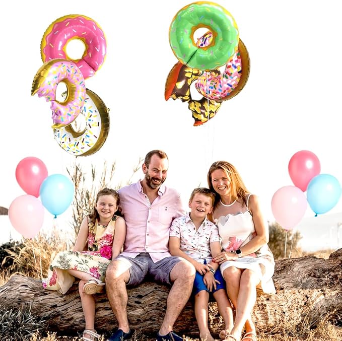 Pink Donut Shaped Balloons Dessert Food Food Cake Sweet Candy Decoration, 6 Pack Sprinkle Donut Balloons Sweetmeat Doughnut Time Party Supplies For Grow Up Party Supplies Baby Shower Wedding Christmas