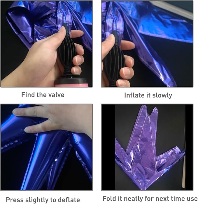 6 Pcs Purple Star Foil Balloons One-Piece 14-Pointed Star Balloon 4D Starburst Cone Mylar Balloon 22inch Christmas Birthday Wedding Wedding Anniversary Party Supplies(Purple)