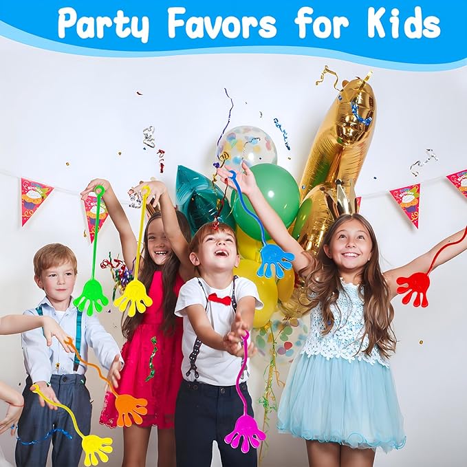 41Pack Sticky Hands for Kids Classroom Prizes Stretchy Summer Birthday Supplies Pinata Goodie Bag Stuffers Treasure Box Toy Small Slap Hand Party Favor Treat Trinkets School Prizes Bulk Toy