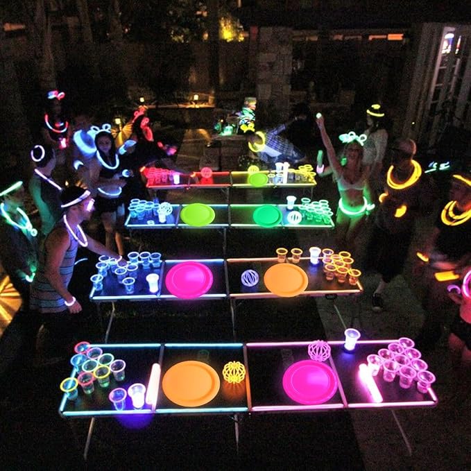 80 PCS Glow In The Dark Plates Neon Party Decorations, 4 Colors Neon Paper Plates Birthday for Glow Birthday Supplies Let's Glow Party Decorations, 9 Inch (80)
