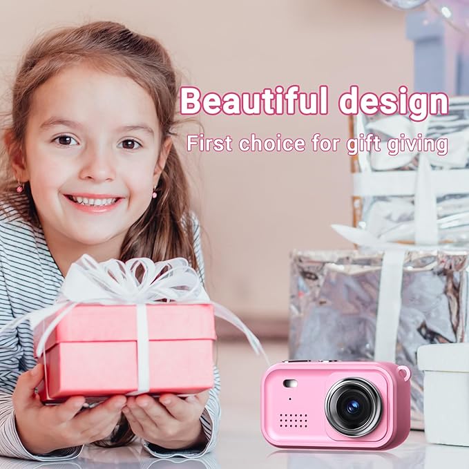 Kids Camera, 1080P HD Digital Camera for Boys and Girls, Birthday Toy, for Kids Age 3 4 5 6 7 8 9 10 with 4GB SD Card, Pictures & Videos Recording (Black)